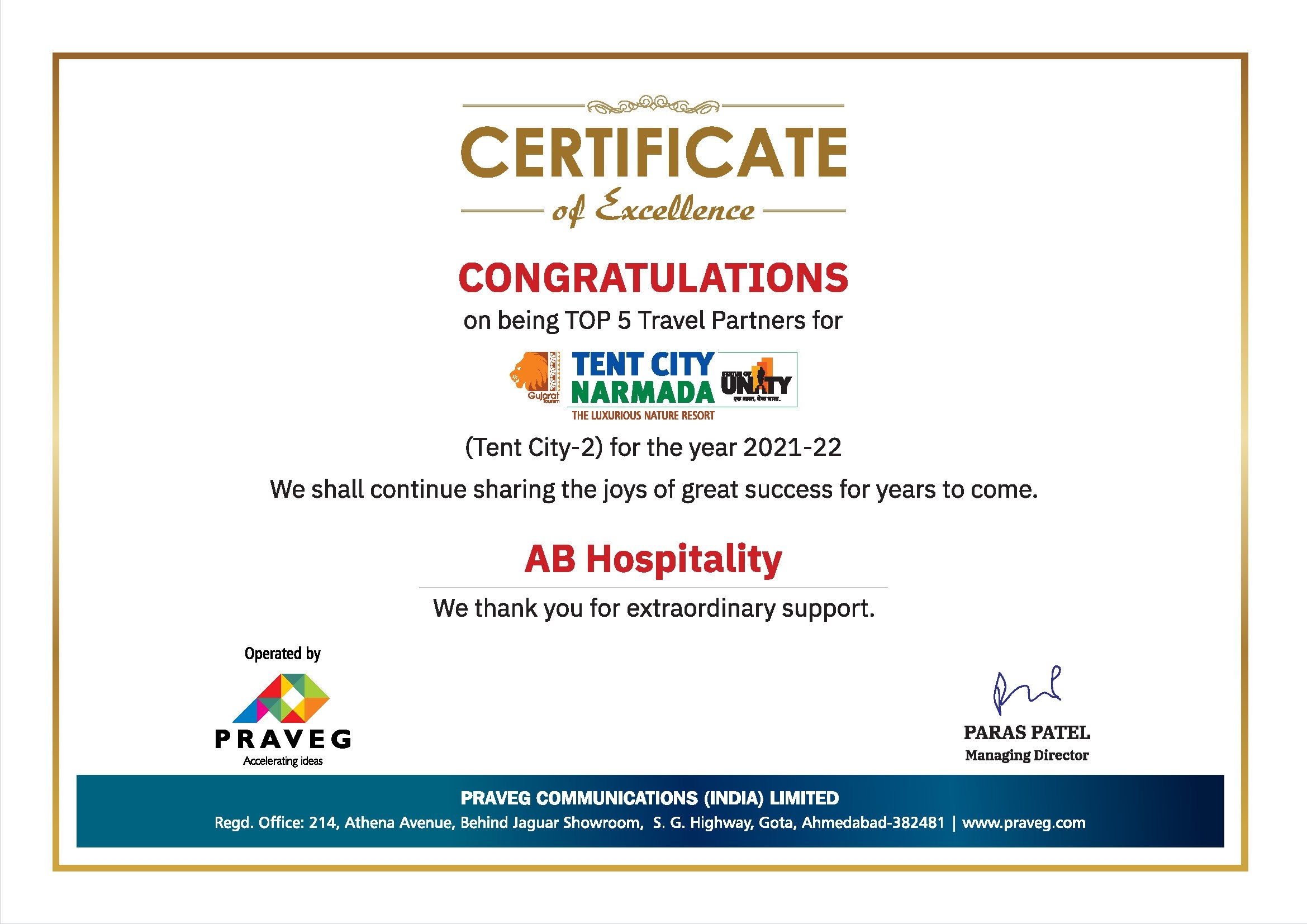 TCN Certificate - AB Hospitality